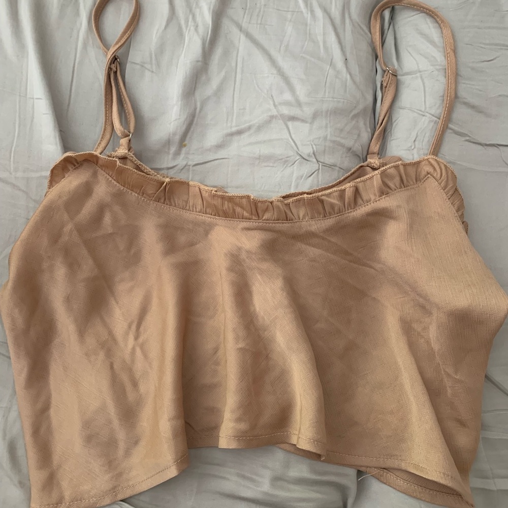 Princess Polly nude cropped blouse size 8
